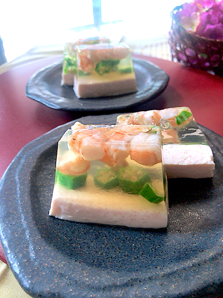 明太子チーズと海老のゼリー寄せ　おつまみにも介護食にもなります